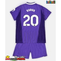 Camisa de Futebol Tottenham Hotspur Mohammed Kudus #20 Equipamento Alternativo Infantil 2026-27 Manga Curta (+ Calças curtas)